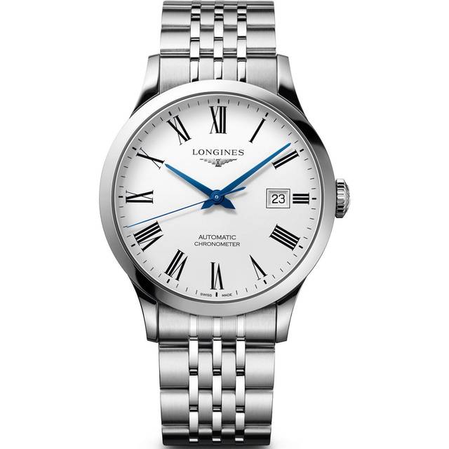 Longines Record Chronometer Stainless Steel White Dial Automatic L2.821.4.11.6 Men's Watch white