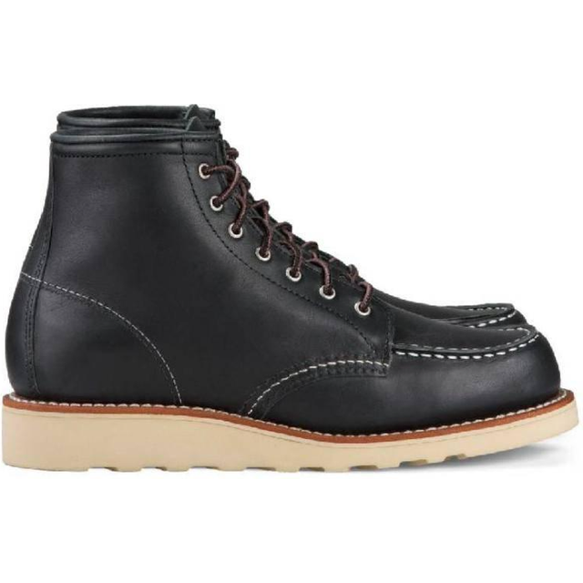 Red Wing 3373 Classic Full Grain Leather 6 Inch Women's Moc Toe Boots - Black - UK 6