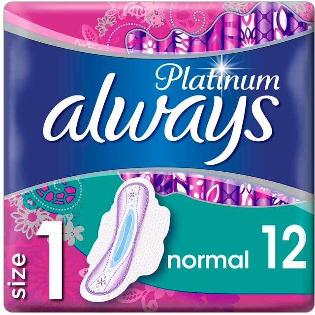 Always Platinum Normal(Size1) Sanitary Towels Wings 12Pads