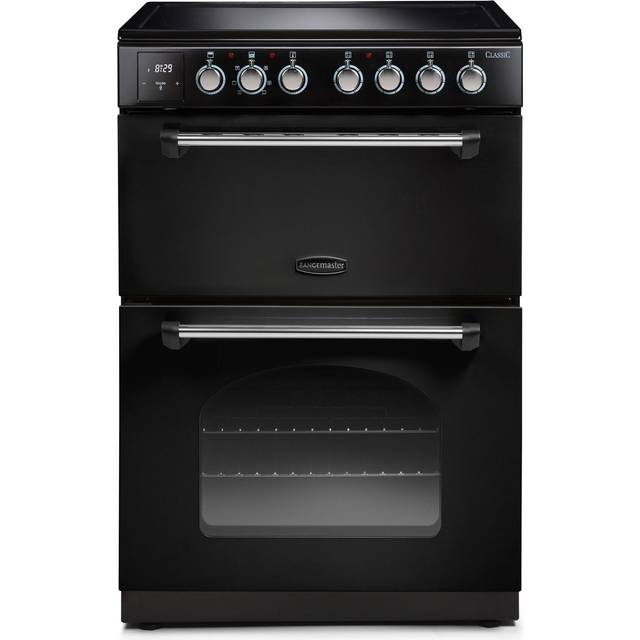 Rangemaster CLA60ECBL/C - Black Ceramic Electric Cooker - 69/39L Capacity - A Energy Rating