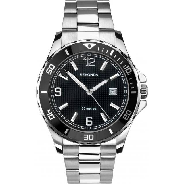 SEKONDA Mens Analogue Classic Quartz Watch with Stainless Steel Strap 1513.27 - Silver