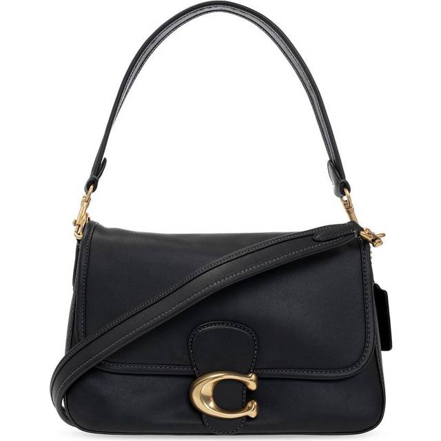 Coach Brass/Black Troupe Pebble Leather/Smooth Leather outlet Satchel