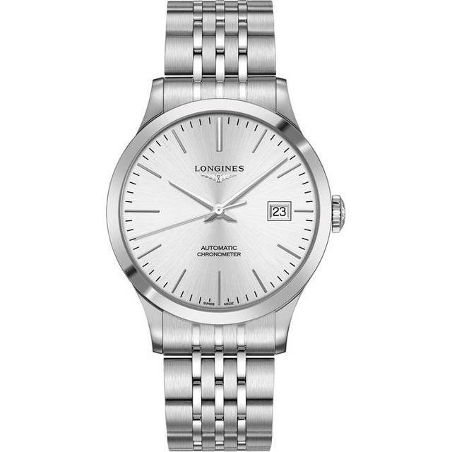 Record 40mm Mens Watch Sunray Silver