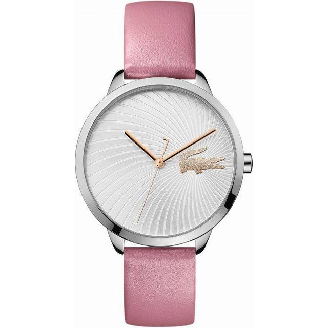 Lacoste 2001057 Lexi Stainless Steel Silver Radiating Dial Dusky Pink Leather Strap Watch - W8498