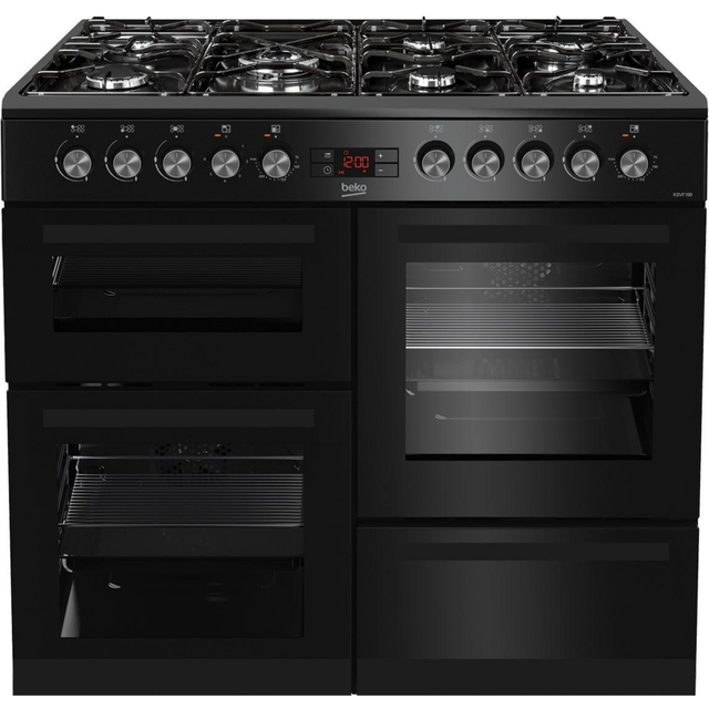 Beko KDVF100K 100cm Dual Fuel Range Cooker - Black - A/A Rated