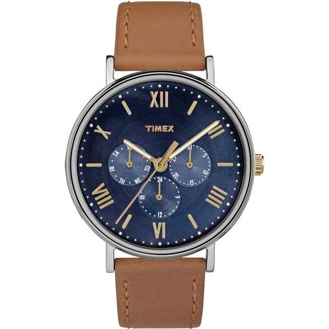 Tw2R29100, Timex Unisex Southview 41Mm Multifunction Leather Strap Watch