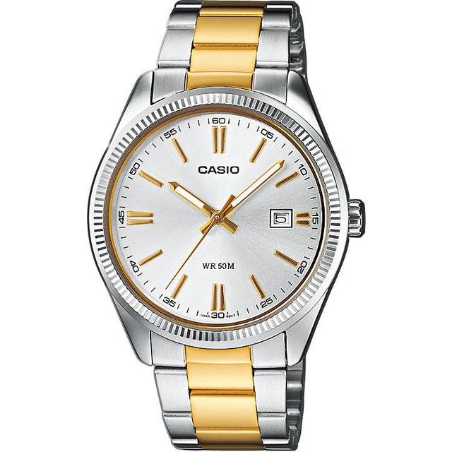Casio MTP-1302PSG-7AVEF Unisex Analogue Bracelet Strap Watch, Silver/Multi