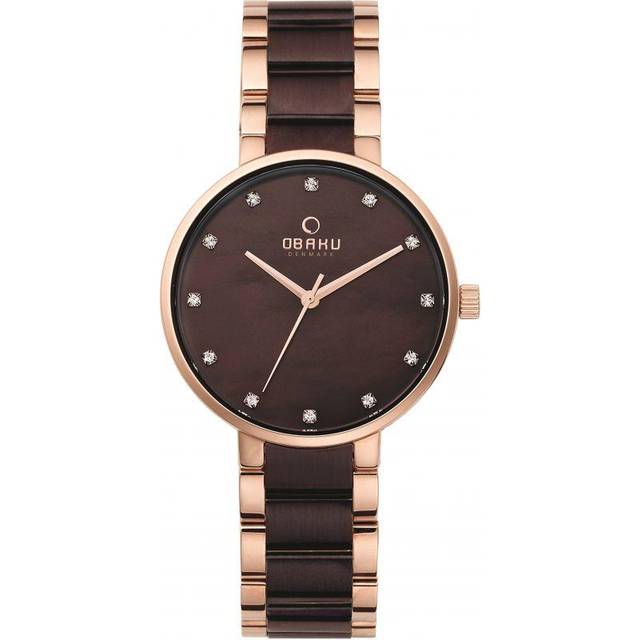 Obaku Ladies Two Tone Bracelet Watch V189LXVNSA - Rose Gold