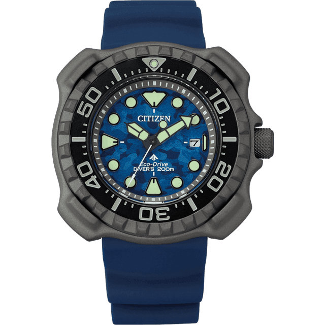 Citizen Bn0227-09l Men's Promaster Marine Eco-drive Diver Watch, Blue Dial, Blue Polyurethane Strap