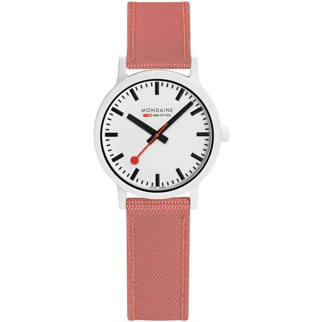 Mondaine Essence Sustainable Ladies Watch Quartz Movement White Dial Textile Strap MS1.32111.LP