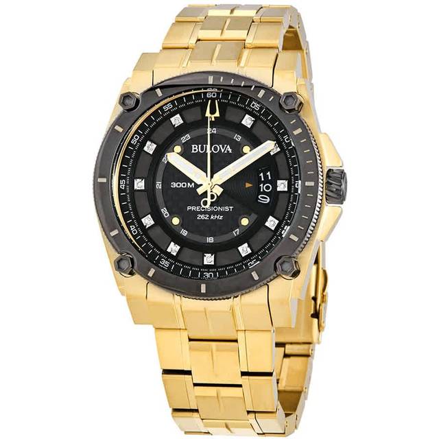Bulova Men's Precisionist Diamond Date Bracelet Strap Watch