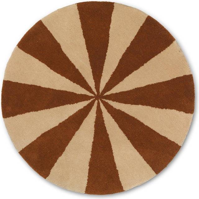 Ferm Living Arch handtuftad matta Ø70 cm Dark brick-Off white - Brun
