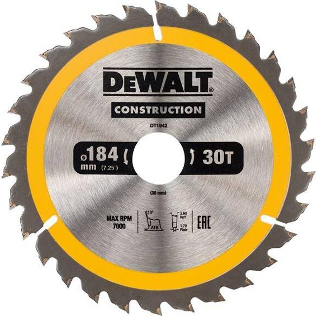 DeWalt DT1942-QZ Construction Circular Saw Blade 184 x 30mm x 30T