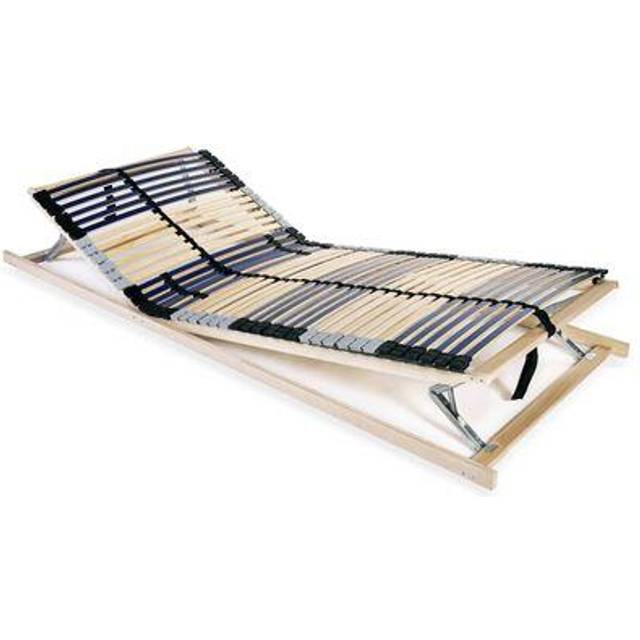 vidaXL Slatted Bed Base without Mattress with 42 Slats 7 Zones 80x200 cm - Brown