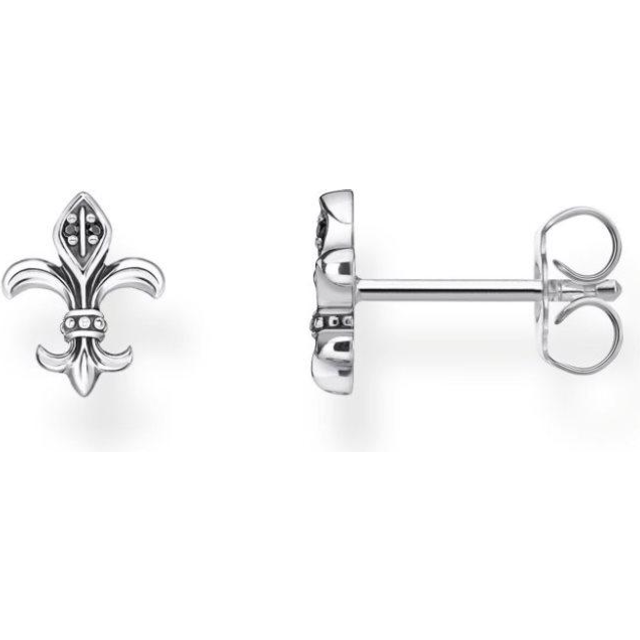 Thomas Sabo Ear studs fleur-de-lis black H2113-643-11 - black/silver-coloured - one size
