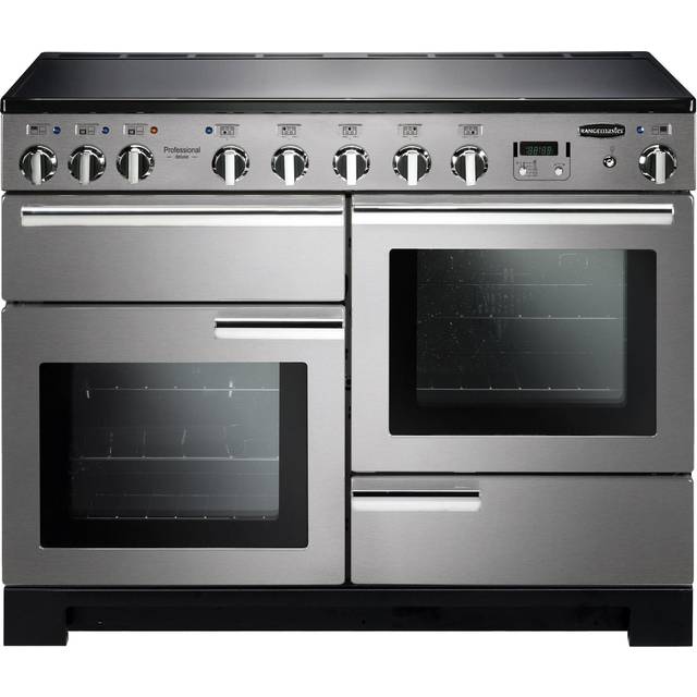 RANGEMASTER Professional Deluxe 110 cm Electric Induction Range Cooker - Slate & Chrome, Stainless Steel