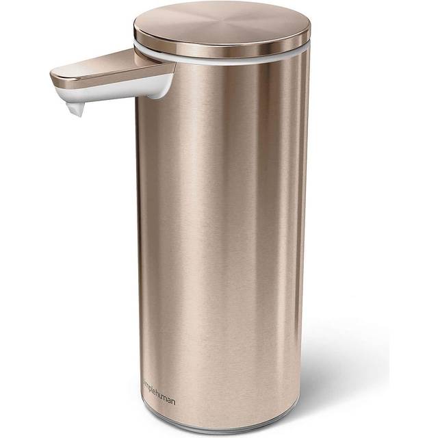Simplehuman 266ml Rechargeable Sensor Soap Pump Dispenser, Stainless Steel - Rose Gold (43.94cm H X 18.06cm W X 29.97cm D)