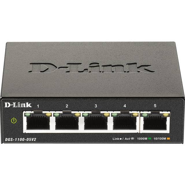 D-Link DGS-1100-05V2/B 5-Port Gigabit Smart Managed Switch