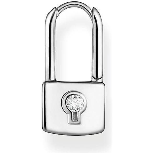 THOMAS SABO Silver & Cubic Zirconia Padlock Single Hoop Earring CR679-051-14
