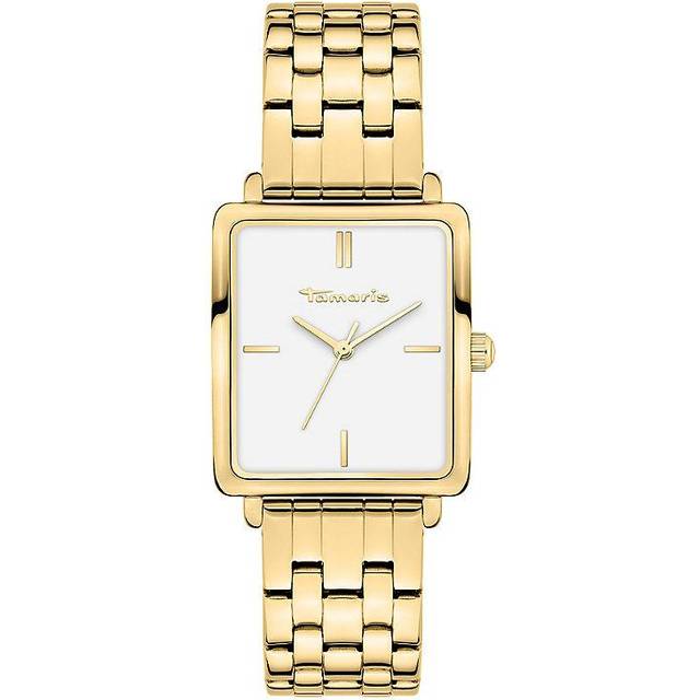 Tamaris dam analog kvartsur med rostfritt stål armband TT, Guld, 26x30 mm, modern
