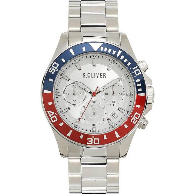s.Oliver herr analog kvartsklocka med rostfritt stål armband SO-4240-MC