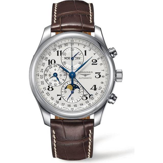 Longines Master Chrono Moonphase Brown Strap Watch L2.773.4.78.3