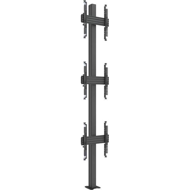 Multibrackets M Pro MBFC3U - Monteringssats (takmontering, golvmontering) - för 3 LCD-bildskärmar - aluminium, stål - svart - skärmstorlek: 40"-65"