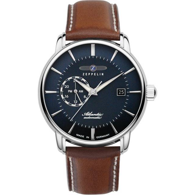 Zeppelin Atlantic Blue Dial Leather Automatic 8470-3 84703 Men&#39;s Watch