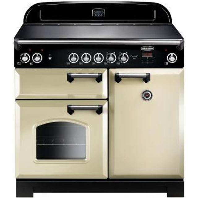 Rangemaster Classic CLA100ECCR/C 100cm Electric Range Cooker with Ceramic Hob - Cream / Chrome - A/A Rated