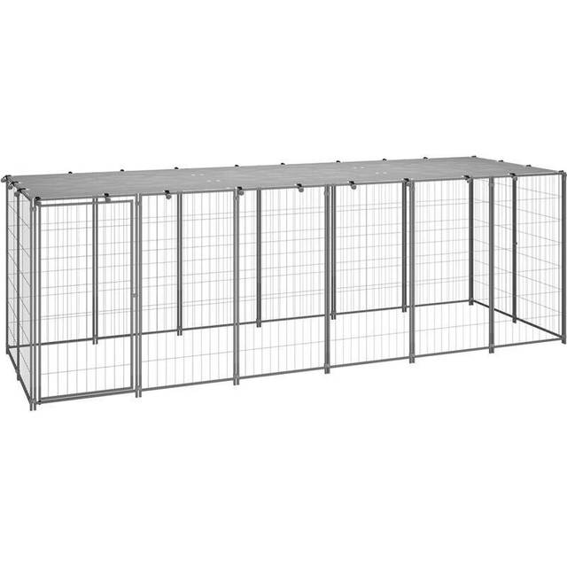 vidaXL Dog Kennel Silver 330x110x110 cm Steel