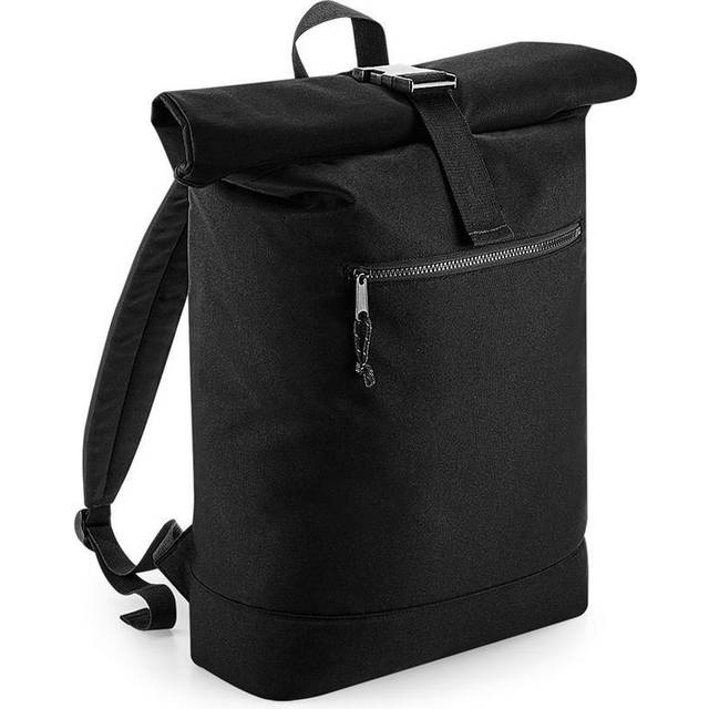 (One Size, Black) BagBase Unisex Recycled Roll-Top Backpack