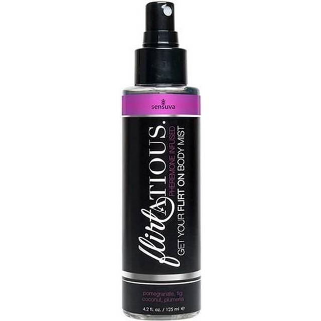 Sensuva Flirtatious - feromon kroppsspray - granatäpple och kokos (125 ml) - genomskinlig