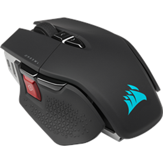 Corsair M65 RGB ULTRA WIRELESS, Trådlös Spelmus Med Justerbar FPS-Frekvens (Sub-1ms SLIPSTREAM WIRELESS-Teknik, CORSAIR MARKSMAN 26 000 DPI Optisk Sensor, Upp Till 120 Timmars Batteritid) Svart