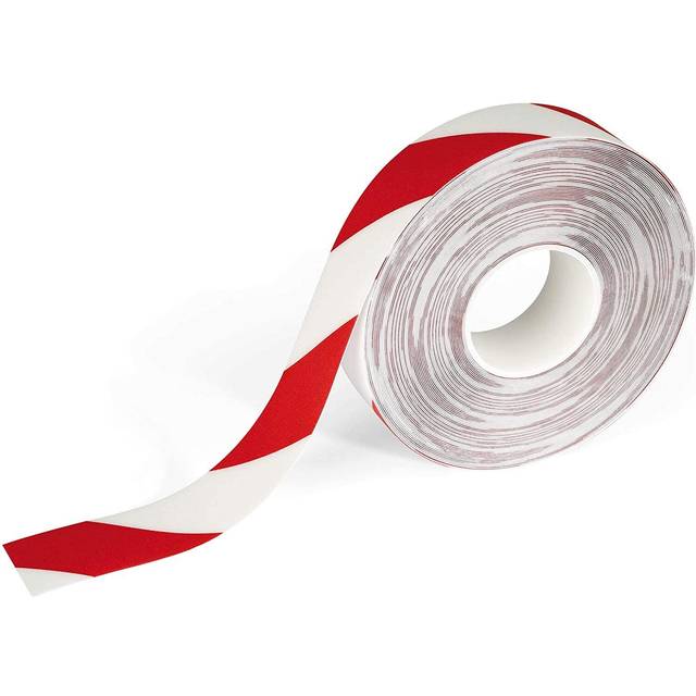 Durable Duraline Safety Non-Slip Hazard Warning Tape - 50Mm X 30M - Red/White, Multi