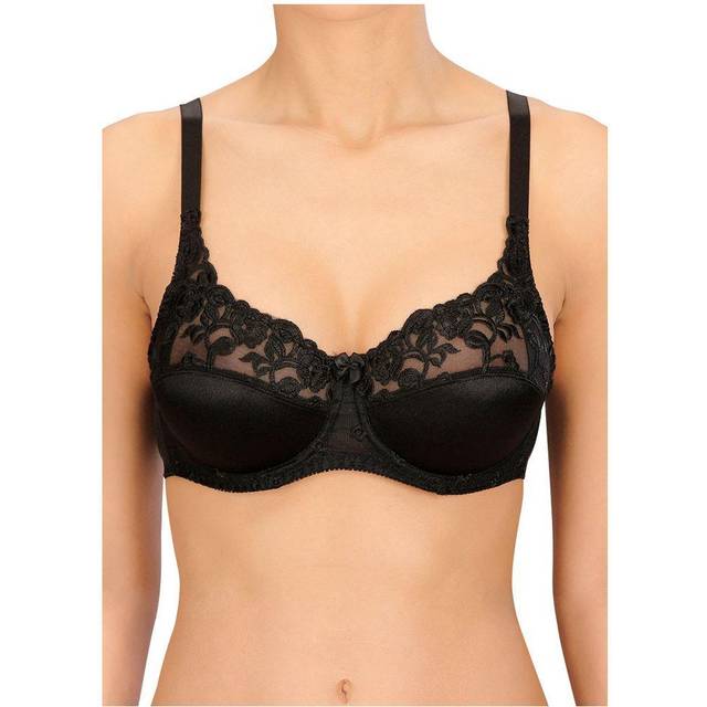 Naturana Womens Full Cup Satin Bra - Black - Size 34B