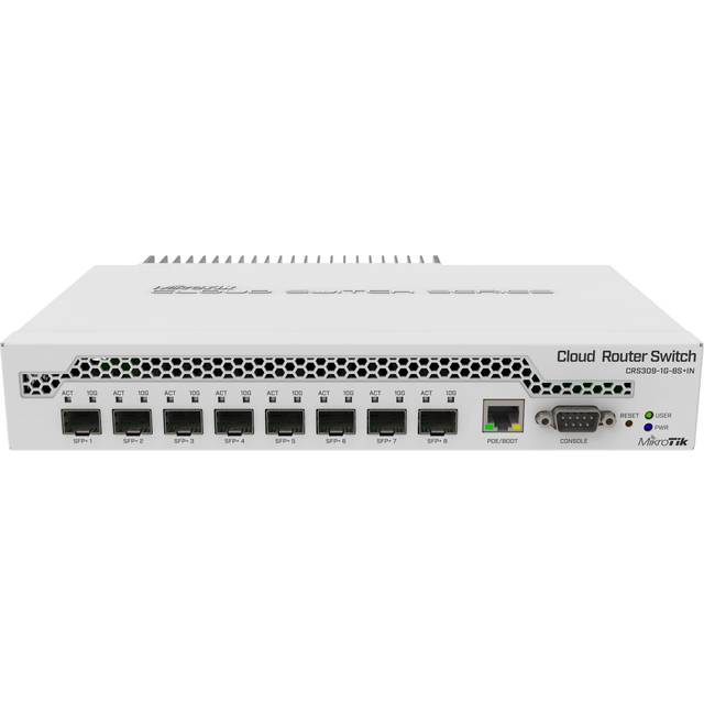 Mikrotik CRS309-1G-8S+ Managed Gigabit Ethernet (10/100/1000) Power over Ethernet (PoE) White (CRS309-1G-8S+IN)