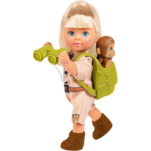 Steffi Love Monkeys 105733481 Doll in Expedition Outfit with Backpack Binoculars Lining and Two Cute Monkeys Babies