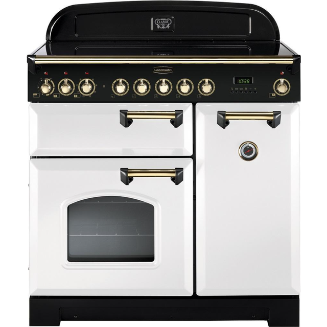 Rangemaster CDL90ECWH/B Classic Deluxe 90cm Range Cooker, Ceramic