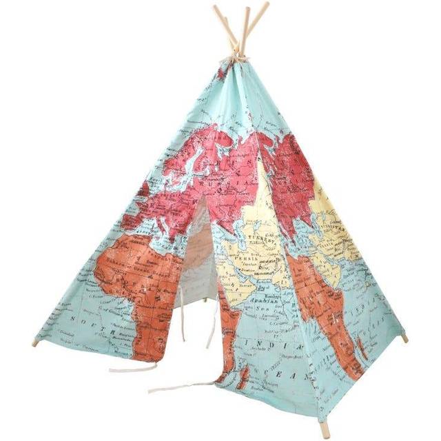 Sunny Step2 - World Map Teepee Tent Black/white