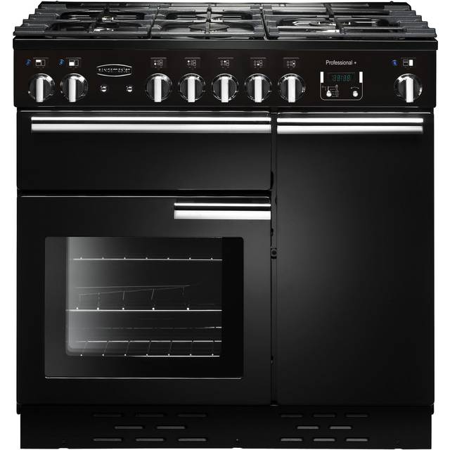 Rangemaster Professional Plus PROP90DFFGB/C 90cm Dual Fuel Range Cooker - Black / Chrome - A/A Rated