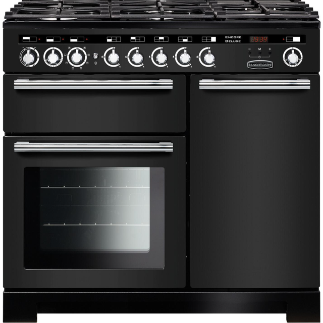 Rangemaster EDL100DFFCB/C Encore 100cm Deluxe Dual Fuel Range Cooker 127700 - CHARCOAL BLACK