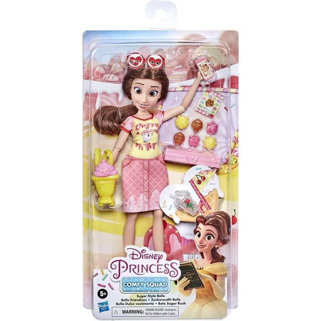 Disney Princess Comfy Squad Sugar Style Belle Fashion Doll with Outfit and Sugar Rush-Inspired Accessories, Toy for Girls 5 Years and Up