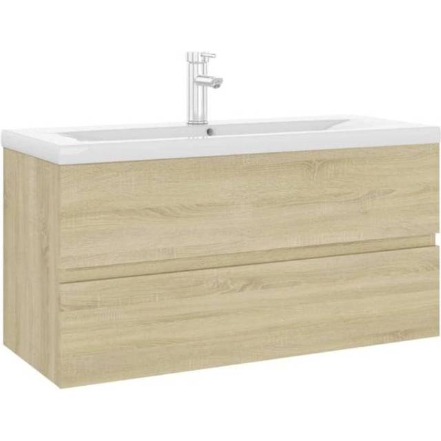 Vidaxl Sink Cabinet With Built-in Basin White Engineered Wood