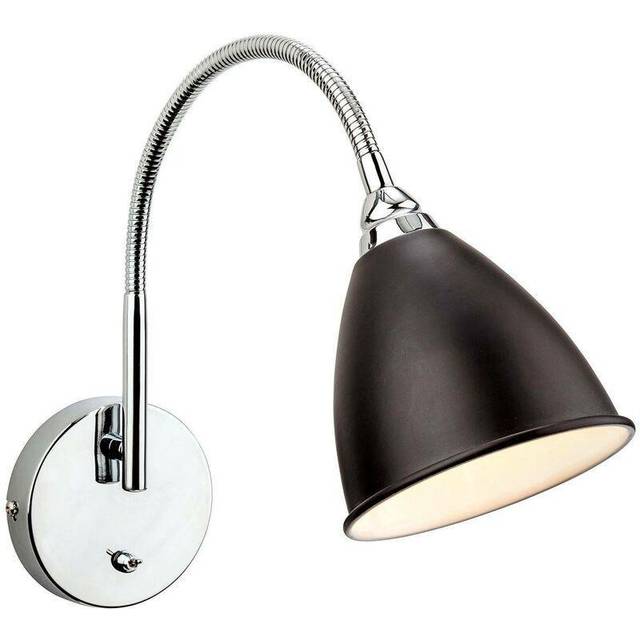 Firstlight Bari Contemporary Style Flexible Wall Light with On/Off Switch Black and Chrome