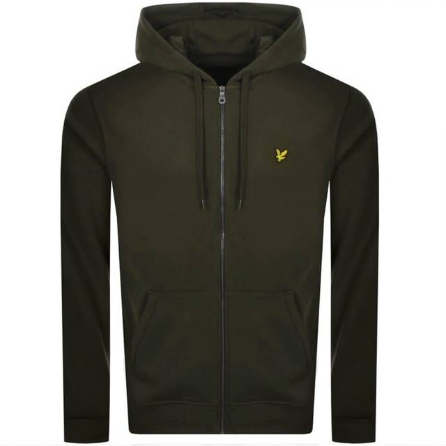 Lyle & Scott Men's Loopback Cotton Fit Full Zip Hoodie in Olive - Extra Large