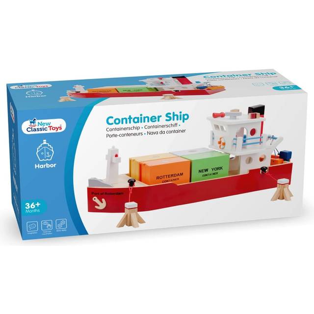 New Classic Toys Harbor Line – containerfartyg med 4 containrar