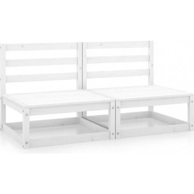 Vidaxl - Garden Middle Sofas 2 pcs Black Solid Wood Pine