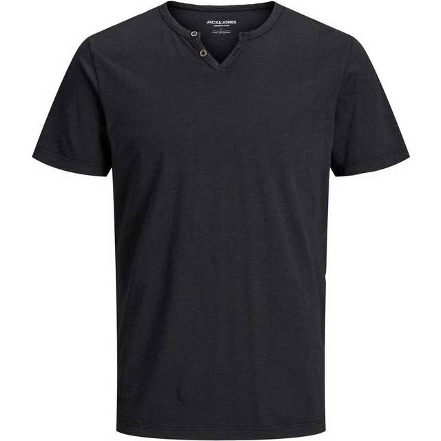 T-shirt Jack & Jones Split neck - Noir - XL