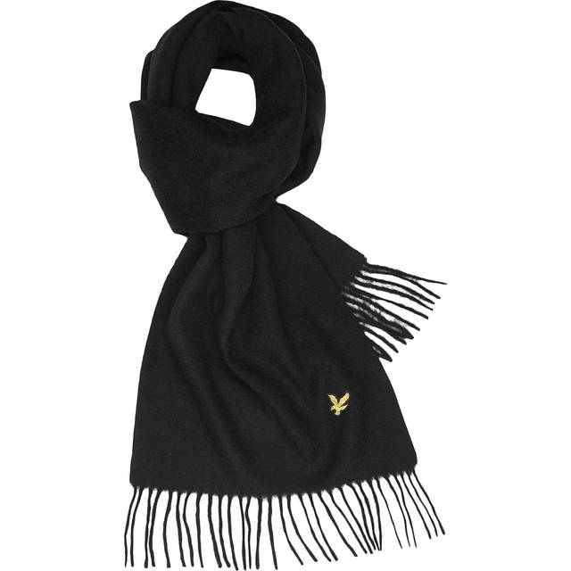 Lyle & Scott Mens Lambswool Scarf in Black - Grey - One Size
