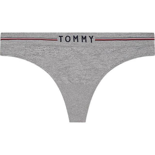 Tommy Hilfiger Women's Seamless Logo Thong, Medium Grey Heather - Size: 8/None